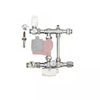 Насосно-смесительный узел STI Е011-1, 1", L=210/130 мм, с термогол и термостат, без насоса