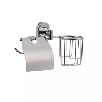 Настенный держатель Axentia для туалетной бумаги и корзина для хранения, 25х12,2х14 см