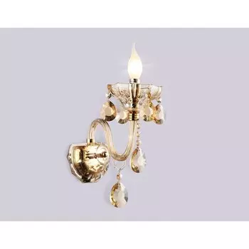 Настенный классический светильник с хрусталём Ambrella light, Classic, TR4912, 1хE14, цвет золото