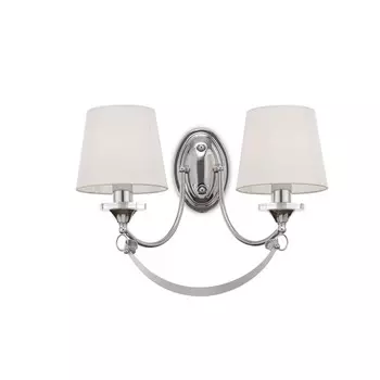 Настенный светильник 40Вт, 2хE14, 22x32 см, хром