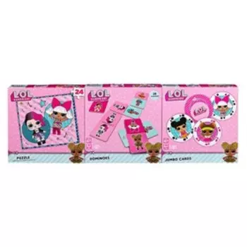 Настольная игра 3в1 «Лол», пазл 24 элемента, домино 28 элементов, 54 карты