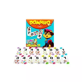 Настольная игра «Домино + пазлы 18 элементов. Счёт»