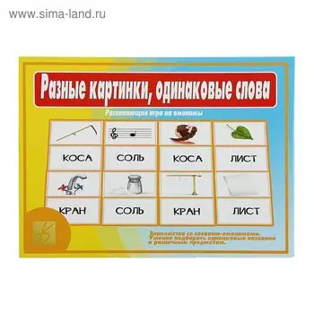 Настольная игра «Разные картинки, одинаковые слова», омонимы