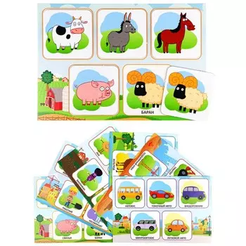 Настольная игра «Синий трактор», лото 30 фишек, пазл 24 элемента