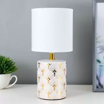 Настольная лампа 16562/1WT E14 40 Вт бело-золотой 131327 см