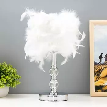 Настольная лампа 16676/1 E27 10Вт хром-белый 30х30х43 см