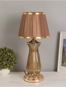 Настольная лампа 16693/1GD E27 40Вт коричневый/золото 21х21х54 см RISALUX