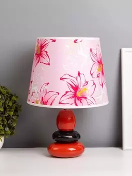 Настольная лампа 16877/1BK+RD E14 40 Вт черно-красный 7422103