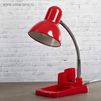 Настольная лампа 1х60вт E27 красная