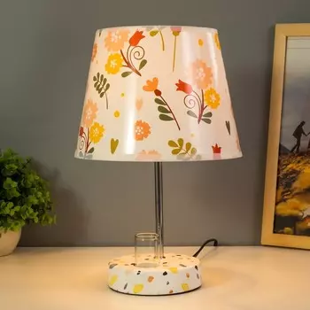 Настольная лампа с абажуром RISALUX «Аэлита», Е14, 15 Вт, белый, 202030 см