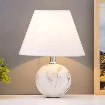 Настольная лампа "Аделла" Е14 40Вт бело-золотой 19,5х19,5х27,5 см RISALUX