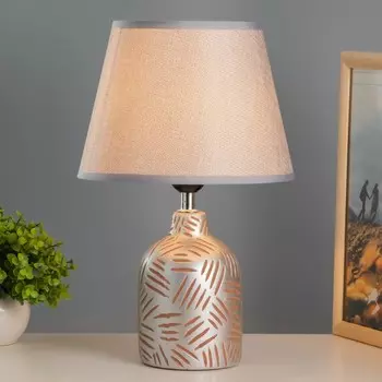 Настольная лампа "Афина" Е27 40Вт серебро 22х22х34см RISALUX