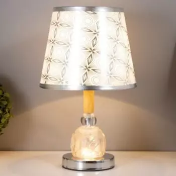 Настольная лампа Алессия 1x60Вт E27 серебро 21х21х33,5 см RISALUX