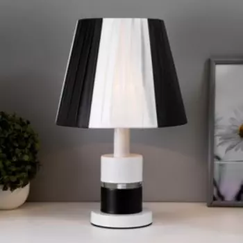 Настольная лампа Аурика E27 40Вт бело-черный 25х25х41 см RISALUX
