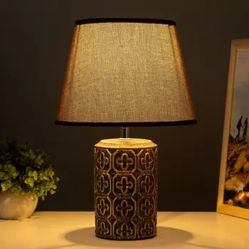 Настольная лампа "Августа" Е14 40Вт шоколадно-золотой 22х22х34 см RISALUX