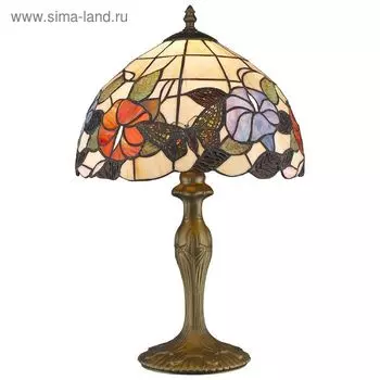 Настольная лампа "Бабочки в цветах" 60Вт Е27 разноцветный