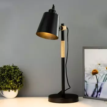 Настольная лампа «Бертон» E27 40 Вт черный 17.517.554 см RISALUX