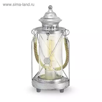 Настольная лампа BRADFORD 1x60Вт E27, серебро 14x14x33 см