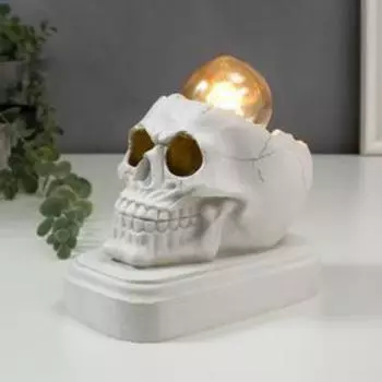 Настольная лампа "Череп" Е27 60Вт бело-золотой 10х14х18 см