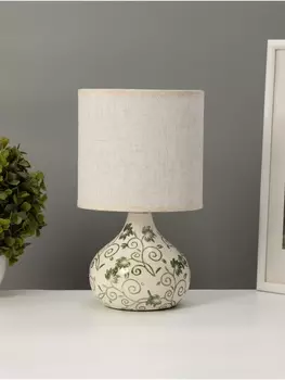 Настольная лампа «Цветочный узор» 140 Вт Е14 белый/зеленый 151525.5 см