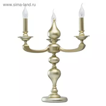 Настольная лампа "ДельРей" 3x40Вт E14 2700K золото 43x43x51см
