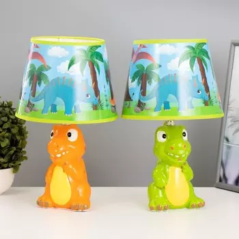 Настольная лампа с абажуром RISALUX «Динозавр», Е14, 15 Вт, 202032 см, МИКС