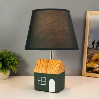 Настольная лампа "Домик" E14 40Вт зеленый 22х22х33 см RISALUX