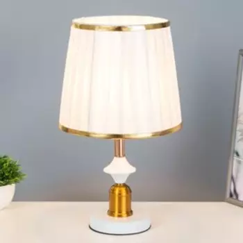 Настольная лампа «Фелиция» Е27 40 Вт бело-золотой 252539 см RISALUX
