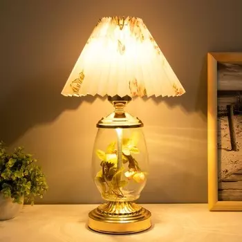 Настольная лампа "Фелиция" Е27 40Вт золото 28х28х43 см RISALUX