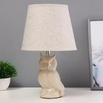 Настольная лампа с абажуром RISALUX фигурная «Филин», E14, 40 Вт, бежевый, 202033 см
