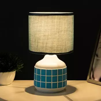 Настольная лампа «Гликерия» E14 40 Вт бело-синяя 151527 см RISALUX