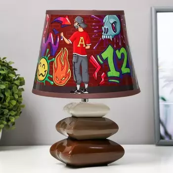 Настольная лампа с абажуром RISALUX «Граффити», Е14, 15 Вт, 202028 см