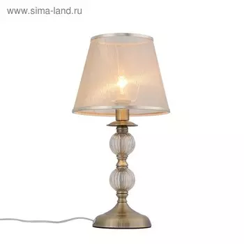 Прикроватная лампа Evoluce. SL185.304.01. Grazia. 1х40 Вт, E14, 22х22х42,4 см, цвет бронза, прозрачный