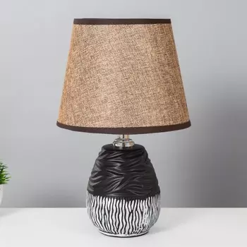 Настольная лампа "Ханли" E14 40Вт белое -ванге 20х20х30 см