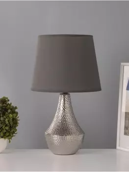 Настольная лампа «Хелена», 1х15Вт Е14, 25х25х39 см, серебро