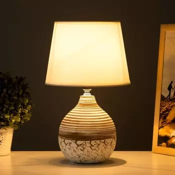 Настольная лампа «Иллирия» Е14 40 Вт бело-кофейный 191932 см RISALUX