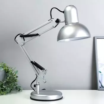 Настольная лампа Инженер 1x60W E27 серебро 15,5x15,5x58см 2815785