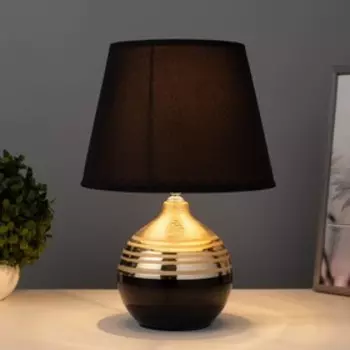 Настольная лампа Элегия Е14 40Вт черно-золотой 20х20х31 см RISALUX