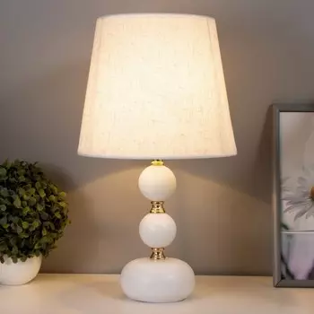 Настольная лампа Катания 1x60Вт E27 бело-золотой 25х25х45 см RISALUX