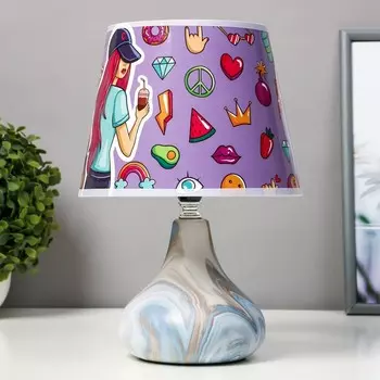 Настольная лампа с абажуром RISALUX «Коктейль», Е14, 15 Вт, 202028 см