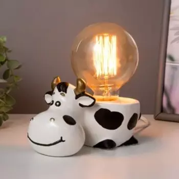 Настольная лампа "Коровка" 11х11х20см