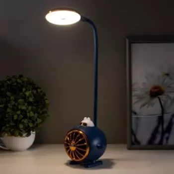 Настольная лампа "Кошка пилот" LED 3Вт USB АКБ синий 14,5х5х28 см RISALUX