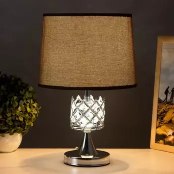 Настольная лампа "Крона" E27 40Вт хром 21х21х37см RISALUX