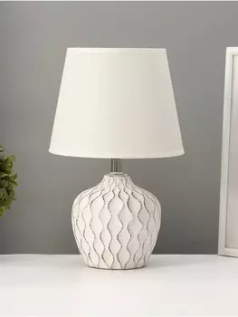 Настольная лампа «Кудри» 140 Вт Е14 белый/кофе 19.519.531 см