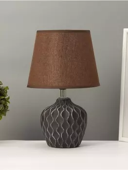 Настольная лампа «Кудри» 140 Вт Е14 кофе/белый 19.519.531 см