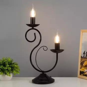 Настольная лампа "Лале" 2х15Вт Е14 черный RISALUX