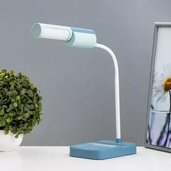 Настольная лампа «Лансер» LED 3.5 Вт USB АКБ сине-лазурный 111545 см RISALUX