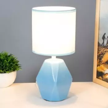 Настольная лампа "Латея" Е14 40Вт голубой 13х13х28 см RISALUX