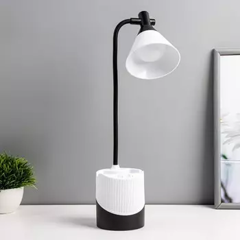 Настольная лампа LED 9 Вт 520 лм 4100К АКБ, черный/белый, 33.211.79.2 см