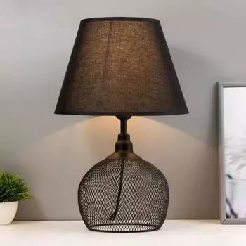 Настольная лампа "Лофт" E27 40Вт черный 22х22х41 см RISALUX